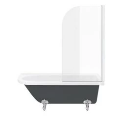 Appleby Grey 1700 Roll Top Shower Bath with Screen + Chrome Leg Set -Deals Freestanding Baths Store A17BSR GRY NEW DETAIL2 460