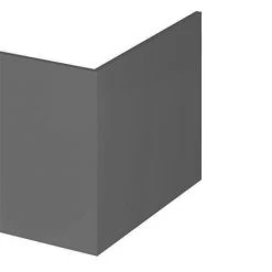 Apollo2 Gloss Grey 700 L-Shaped Square Shower Bath End Panel