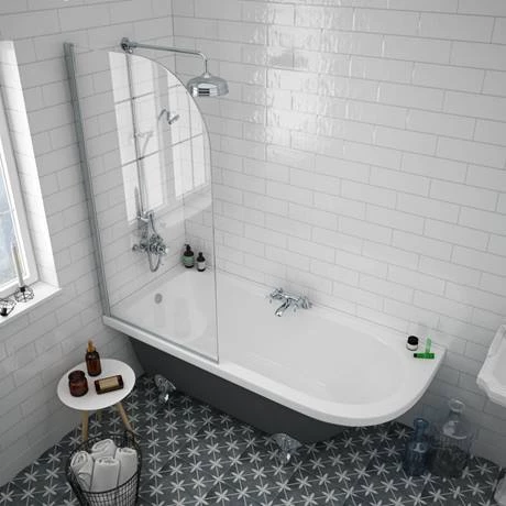 Appleby Grey 1700 Roll Top Shower Bath + Chrome Leg Set 5 Appleby Grey 1700 Roll Top Shower Bath + Chrome Leg Set - Image 3