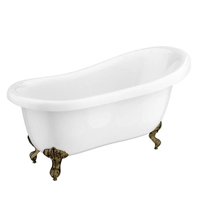 Astoria 1550 Roll Top Slipper Bath + Antique Brass Leg Set 3 Astoria 1550 Roll Top Slipper Bath + Antique Brass Leg Set