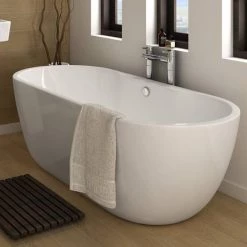 Arezzo Freestanding Modern Bath - 1415 x 745mm -Deals Freestanding Baths Store AZ14FSB d3 460