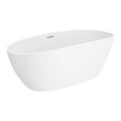 Arezzo 1650 x 690 Matt White Solid Stone Curved Double Ended Bath -Deals Freestanding Baths Store AZ165SBA D2 460