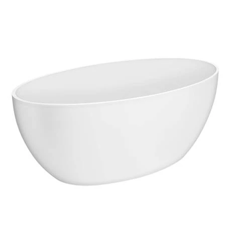 Arezzo 1600 x 855 Matt White Solid Stone Curved Single Ended Bath 5 Arezzo 1600 x 855 Matt White Solid Stone Curved Single Ended Bath - Image 3