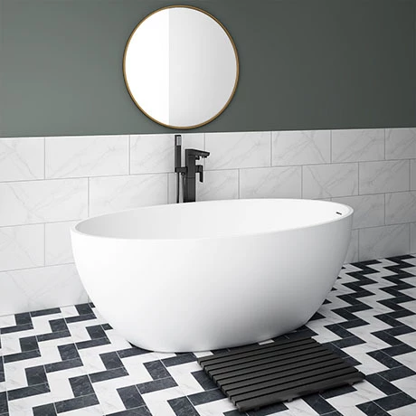 Arezzo 1600 x 855 Matt White Solid Stone Curved Single Ended Bath 3 Arezzo 1600 x 855 Matt White Solid Stone Curved Single Ended Bath