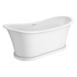 Arezzo 1690 x 750 Matt White Solid Stone Traditional Roll Top Slipper Bath -Deals Freestanding Baths Store AZ175SBA D2 460