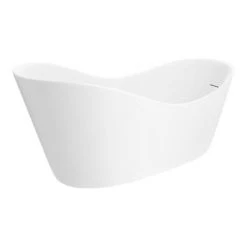 Arezzo 1700 x 750 Matt White Solid Stone Modern Slipper Bath -Deals Freestanding Baths Store AZ175SLW d3 460