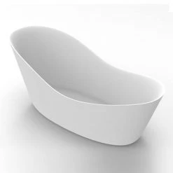 Arezzo 1700 x 750 Matt White Solid Stone Modern Slipper Bath -Deals Freestanding Baths Store AZ175SLW d4 460