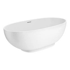 Arezzo 1690 x 800 Matt White Solid Stone Curved Double Ended Bath -Deals Freestanding Baths Store AZ17SBA D4 460