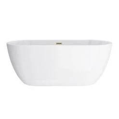 Arezzo Freestanding Modern Bath with Brushed Brass Waste -Deals Freestanding Baths Store AZFREBB DETAIL3 460