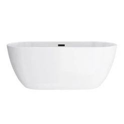 Arezzo Freestanding Modern Bath with Matt Black Waste -Deals Freestanding Baths Store AZFREMB DETAIL3 460