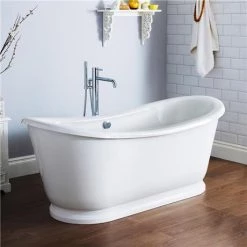 Nuie Alice 1750 Double Ended Roll Top Slipper Bath with Skirt