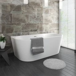 Apollo Back To Wall Modern Curved Bath (1700 x 800mm)