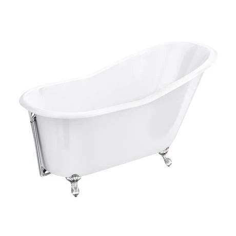 Ashton Cast Iron Bath with Chrome Feet (1530 x 760mm Slipper Roll Top) 3 Ashton Cast Iron Bath with Chrome Feet (1530 x 760mm Slipper Roll Top) - Image 2