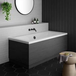 Brooklyn Black Wood Effect End Bath Panels - Various Sizes -Deals Freestanding Baths Store BBWEBP d3n 460