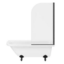 Appleby 1700 Roll Top Shower Bath with Matt Black Screen + Leg Set -Deals Freestanding Baths Store BKA17BS d5 460