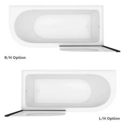 Appleby 1700 Roll Top Shower Bath with Matt Black Screen + Leg Set -Deals Freestanding Baths Store BKA17BS n d4 460