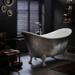 Heritage Lyddington Freestanding Acrylic Bath (1730 x 750mm) with Feet - Stainless Steel Effect 9 Heritage Lyddington Freestanding Acrylic Bath (1730 x 750mm) with Feet - Stainless Steel Effect -Deals Freestanding Baths Store BLYFS00STL D2 460