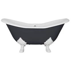 Hurlingham Banburgh Small 2TH Cast Iron Roll Top Bath (1560x765mm) with Feet