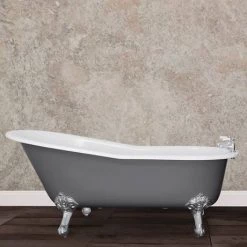 Hurlingham Beaulieu Cast Iron Roll Top Slipper Bath (1720x740mm) with Feet -Deals Freestanding Baths Store Beaulieu D3 460