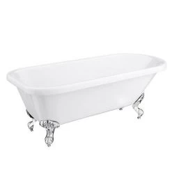 Bromley 1470 Small Single Ended Roll Top Bath + Chrome Legs -Deals Freestanding Baths Store Bromley 1470 Single Ended Roll Top Bath with Chrome Ball and Claw Feet d2 460