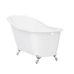 Ashton Cast Iron Bath with Chrome Feet (1530 x 760mm Slipper Roll Top) 10 Ashton Cast Iron Bath with Chrome Feet (1530 x 760mm Slipper Roll Top) -Deals Freestanding Baths Store CIB015 n d1 460