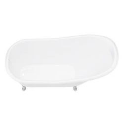 Ashton Cast Iron Bath with Chrome Feet (1530 x 760mm Slipper Roll Top) 11 Ashton Cast Iron Bath with Chrome Feet (1530 x 760mm Slipper Roll Top) -Deals Freestanding Baths Store CIB015 n d2 460