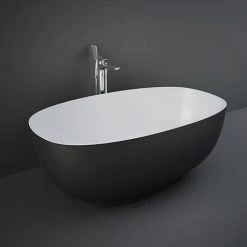 RAK Cloud Matt Black Freestanding Bath (1400 x 753mm)