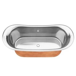 Trafalgar Copper 1700 x 710mm Double Ended Slipper Roll Top Bath Tub (Nickel Inside) -Deals Freestanding Baths Store COPD317 n d3 460