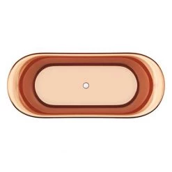Trafalgar Matt Black 1700 x 710mm Double Ended Slipper Roll Top Bath Tub (Copper Inside) -Deals Freestanding Baths Store COPD417 n d6 460