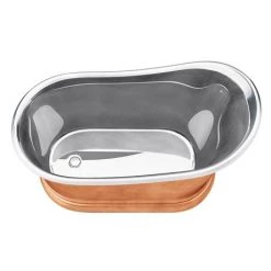 Trafalgar Copper 1500 x 787mm Slipper Roll Top Bath Tub (Nickel Inside) -Deals Freestanding Baths Store COPS315 d2 460