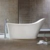Clearwater - Nebbia Natural Stone Bath Hand Polished White - 1600 x 800mm - N14