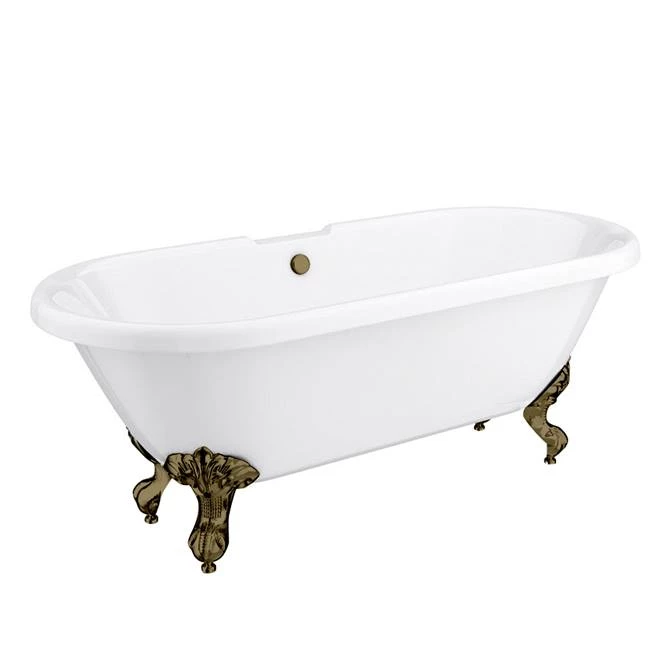 Duke 1695 Double Ended Roll Top Bath + Antique Brass Leg Set 3 Duke 1695 Double Ended Roll Top Bath + Antique Brass Leg Set