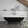 Duke Black 1695 Double Ended Roll Top Bath w. Ball + Claw Leg Set -Deals Freestanding Baths Store Duke Black 1695 Double Ended Bath p