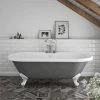 Duke Grey 1695 Double Ended Roll Top Bath w. Ball + Claw Leg Set -Deals Freestanding Baths Store Duke Grey 1695 Double Ended Roll Top Bath n p