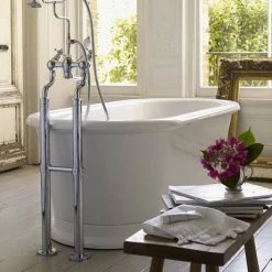 Burlington London 1800 x 850mm Round Soaking Tub - E18 -Deals Freestanding Baths Store E18 D4 460