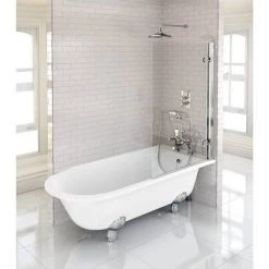 Burlington Hampton RH 1500mm Showering Bath + Legs -Deals Freestanding Baths Store E21 D5 460