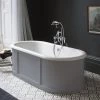 Burlington London 1800mm Bath with Curved Surround & Waste - Classic Grey 2 Burlington London 1800mm Bath with Curved Surround & Waste - Classic Grey -Deals Freestanding Baths Store E22G prod