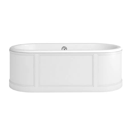 Burlington London 1800mm Bath with Curved Surround & Waste - Matt White 3 Burlington London 1800mm Bath with Curved Surround & Waste - Matt White