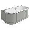 Burlington London 1800mm Back to Wall Bath with Curved Surround & Waste - Dark Olive 1 Burlington London 1800mm Back to Wall Bath with Curved Surround & Waste - Dark Olive -Deals Freestanding Baths Store E23O P