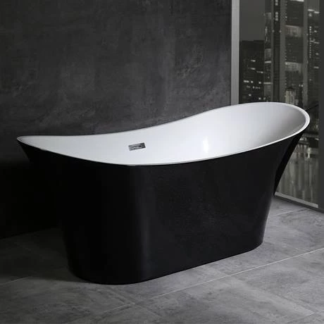 Nova Black Sparkle 1750 Modern Double Ended Slipper Bath 6 Nova Black Sparkle 1750 Modern Double Ended Slipper Bath - Image 4