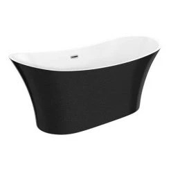 Nova Black Sparkle 1750 Modern Double Ended Slipper Bath 11 Nova Black Sparkle 1750 Modern Double Ended Slipper Bath -Deals Freestanding Baths Store FB60BLK d1 460