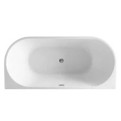 Apollo 1500 x 750mm Small Back To Wall Modern Curved Bath -Deals Freestanding Baths Store GD8113 150 detail2 460