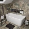 Orion 1500 x 750mm Small Back To Wall Modern Square Bath -Deals Freestanding Baths Store GD8117 150 p