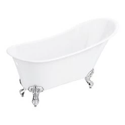 Harlow 1610 x 705mm Slipper Bath + Chrome Leg Set 10 Harlow 1610 x 705mm Slipper Bath + Chrome Leg Set -Deals Freestanding Baths Store HARLOW1795B D2 460