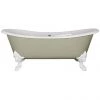 Hurlingham Belvoir 0TH Cast Iron Roll Top Bath (1840x780mm) with White Feet -Deals Freestanding Baths Store HUR034 036 p