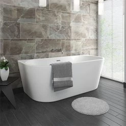 Apollo 1500 x 750mm Small Back To Wall Modern Curved Bath