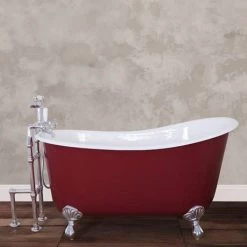 JIG Lyon Cast Iron Roll Top Slipper Bath (1370x730mm) with Feet -Deals Freestanding Baths Store Lyon D3 460