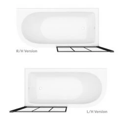 Appleby 1550 Roll Top Shower Bath with Matt Black Grid Screen + Leg Set 12 Appleby 1550 Roll Top Shower Bath with Matt Black Grid Screen + Leg Set -Deals Freestanding Baths Store MBAP15BS n d2 460