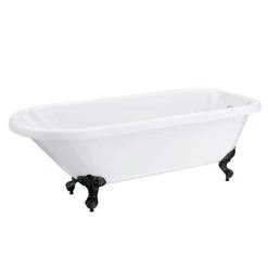 Bromley 1780 Single Ended Roll Top Bath + Matt Black Leg Set -Deals Freestanding Baths Store MBBROM1780B detail1 460