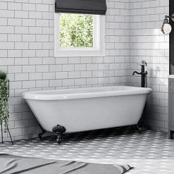 Bromley 1780 Single Ended Roll Top Bath + Matt Black Leg Set